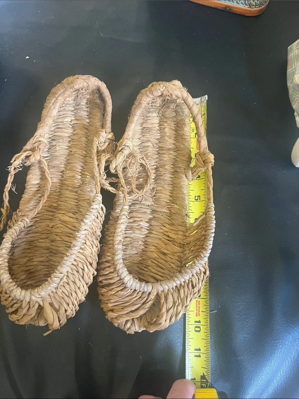 Vintage Handwoven Natural Straw Slingback Flats for Women